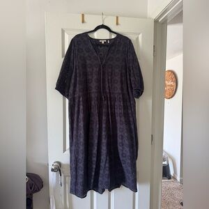 Barbour Charcoal Eyelet Midi Dress